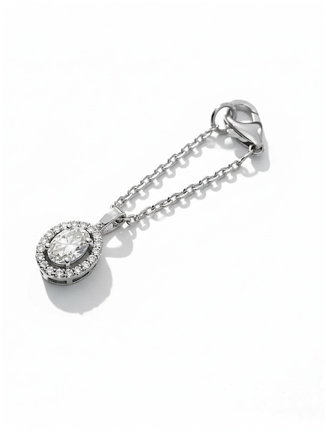 Silver Solitaire Halo Watch Charm