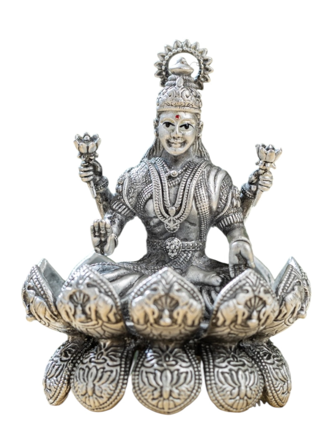 Pure Antique Silver Lakshmiji on Divine Lotus