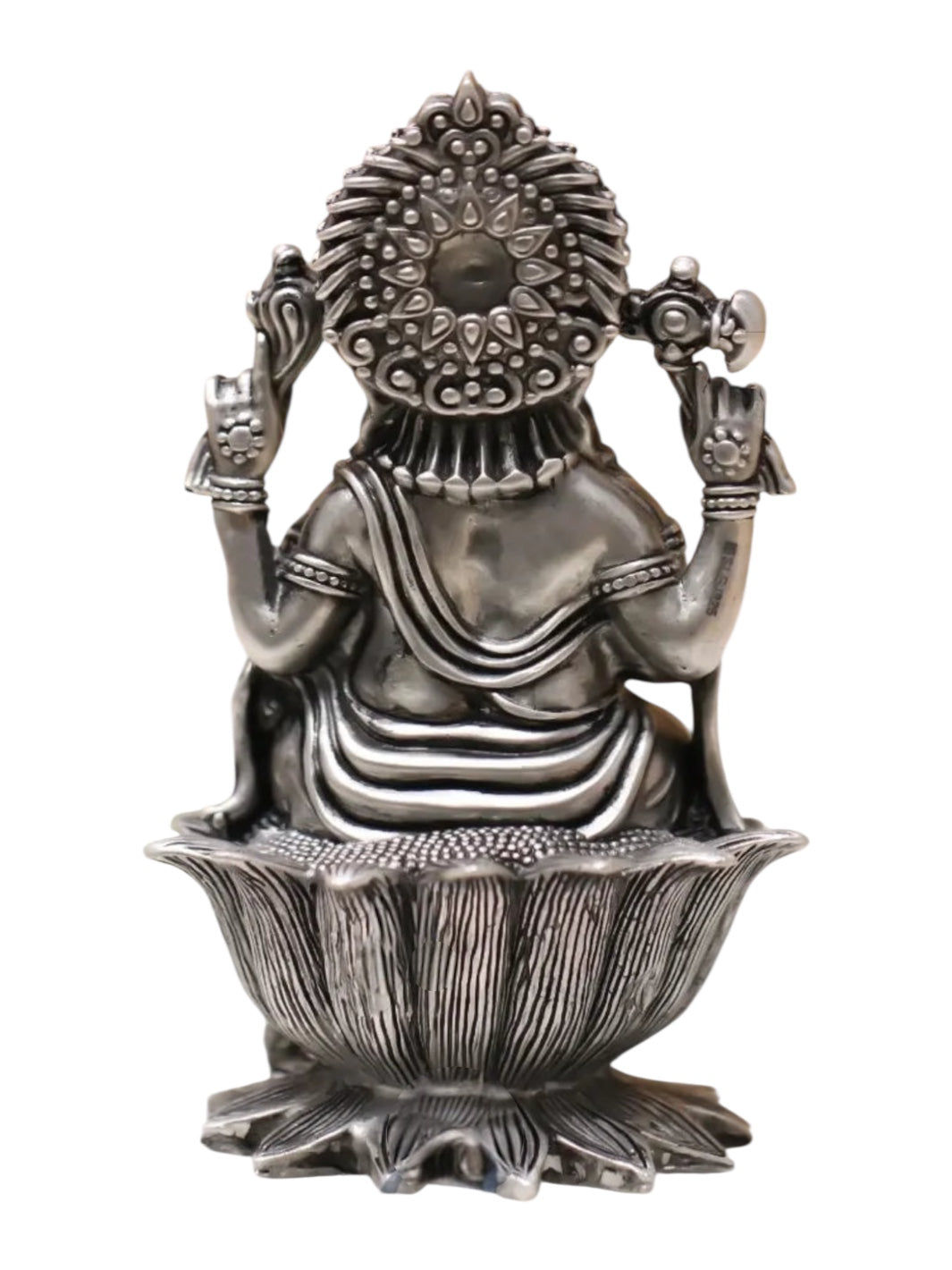 Lord Ganesh Pure Antique Silver 3d Idol