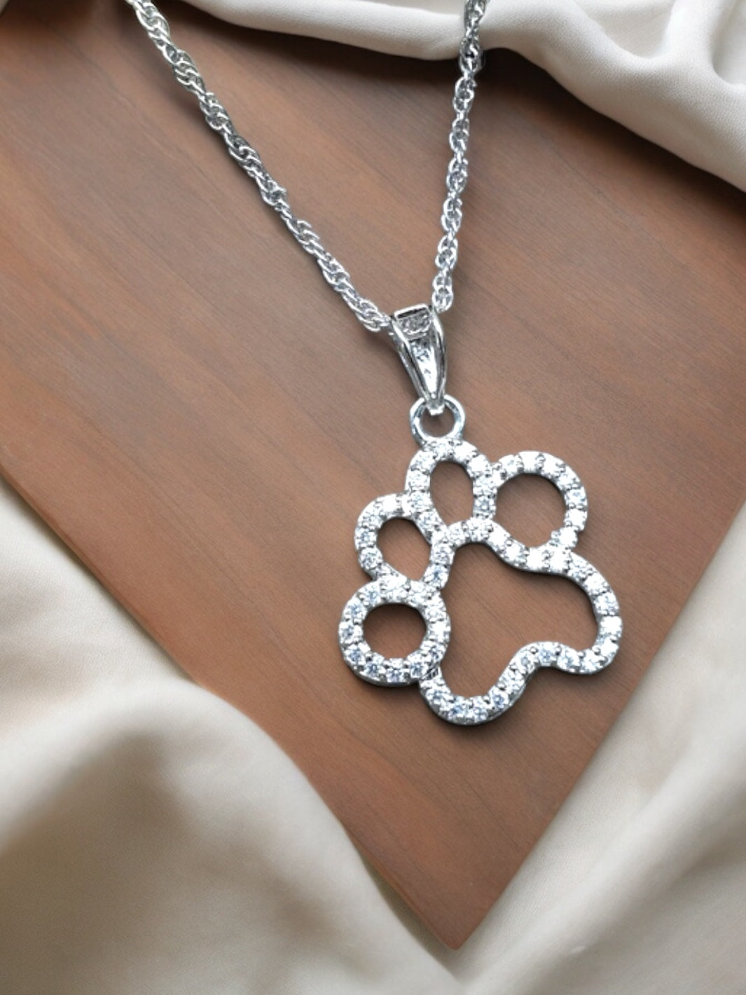 Sterling Silver Openwork Pawprint Pendant