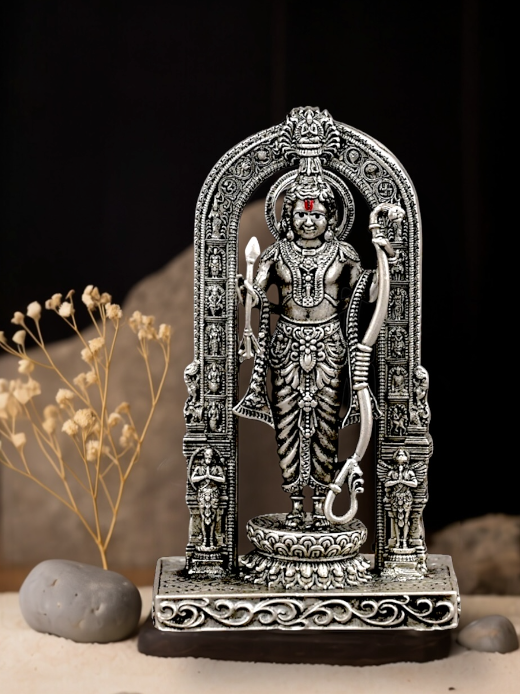 Shree Ram Lalla Antique Finish Silver Idol