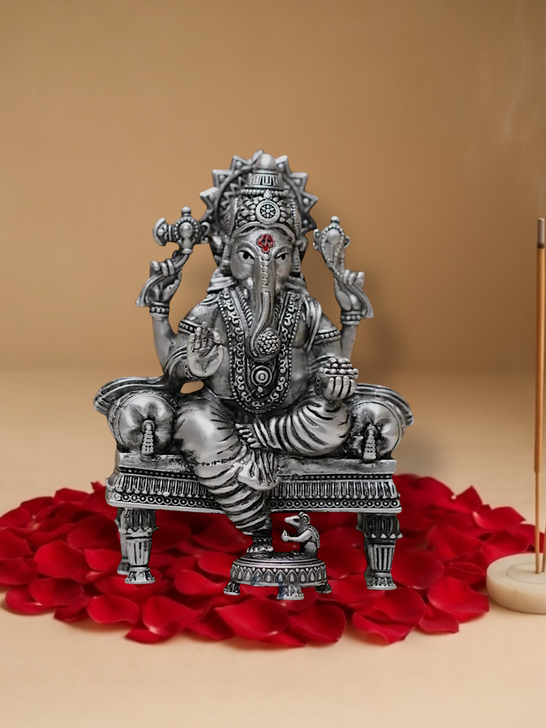 Lord Ganesh Pure Antique Silver Idol