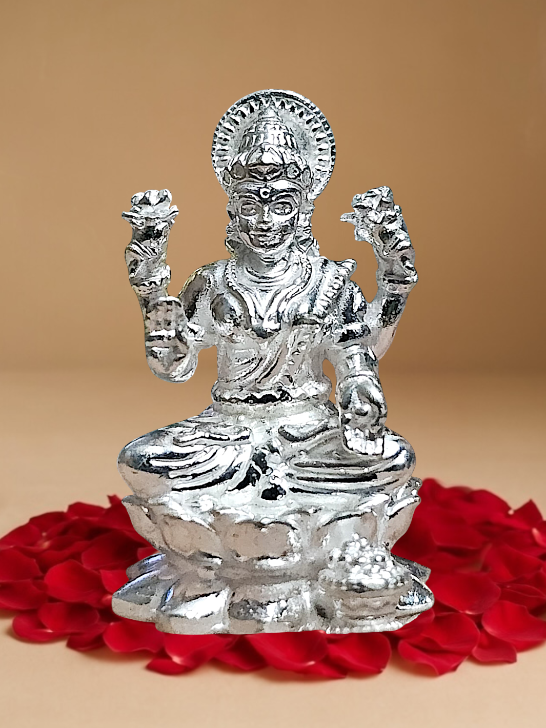 Pure Silver Solid Lakshmi Idol