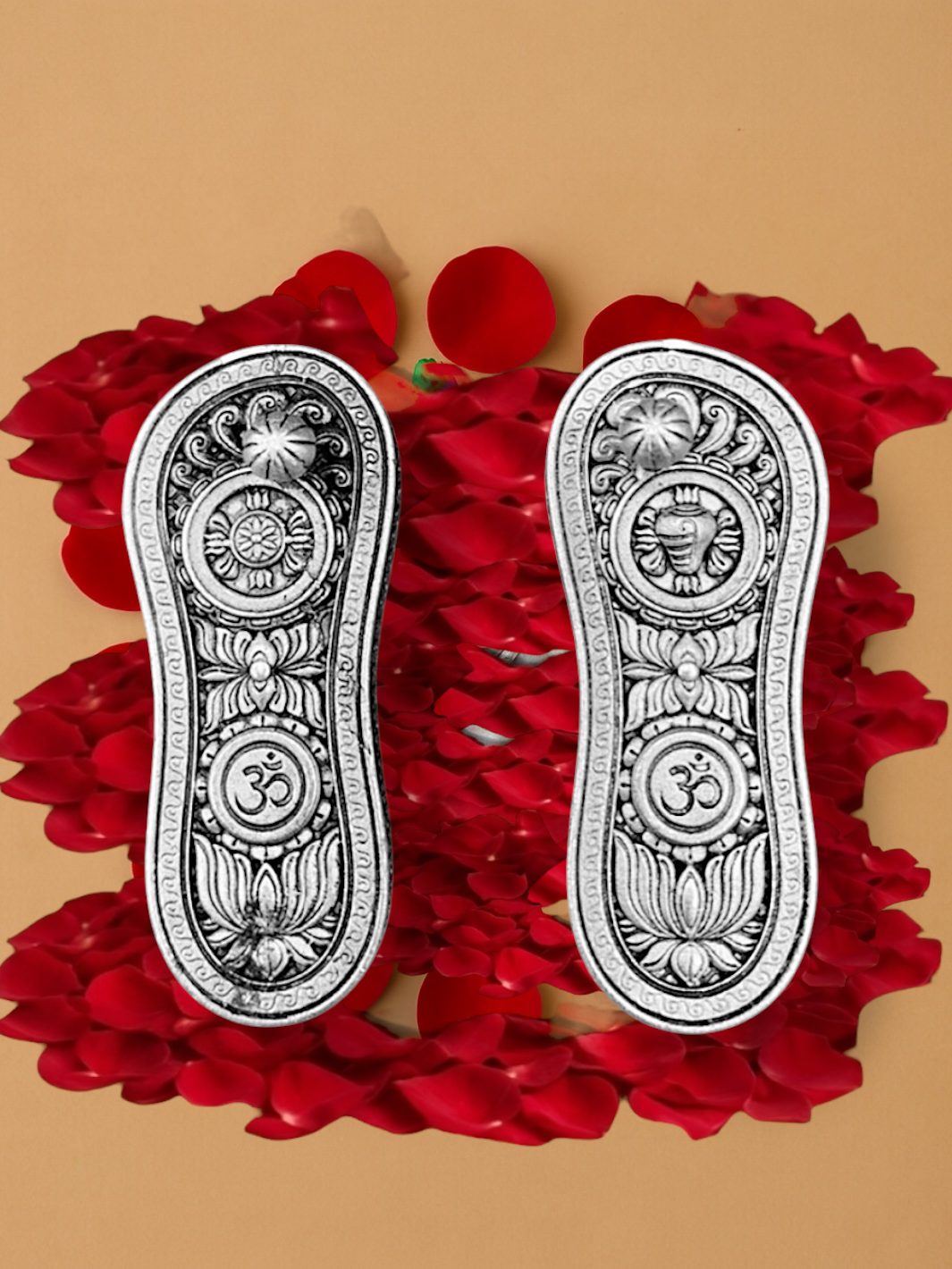 Pure Silver Antique Finish Lakshmi Charan Paduka