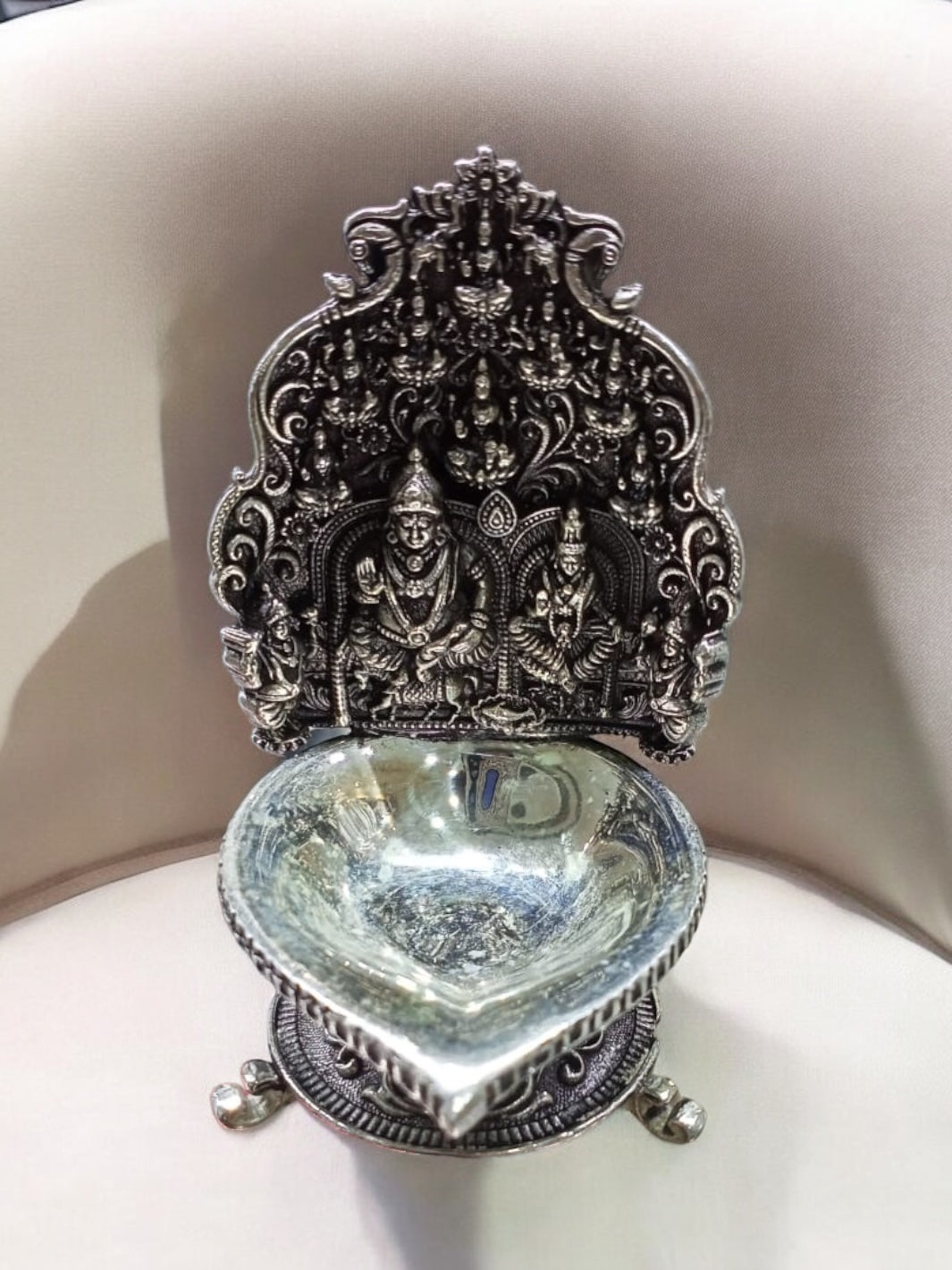 Pure Silver Kubera Kamakshi Deepam