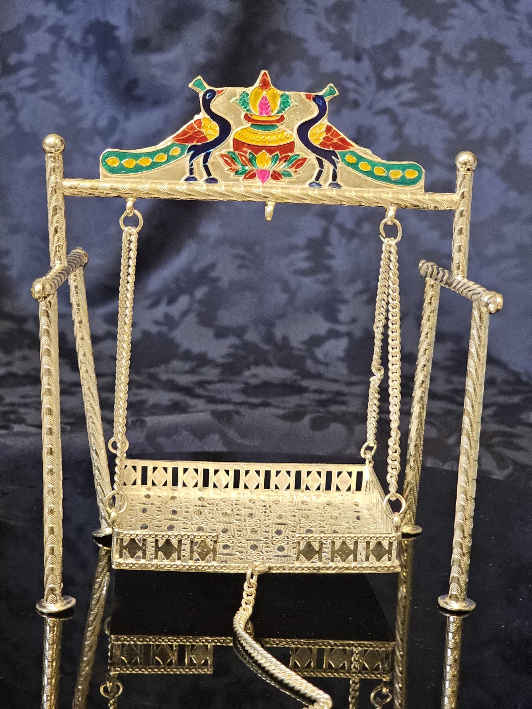 Pure Silver Enamel Jhula / Swing