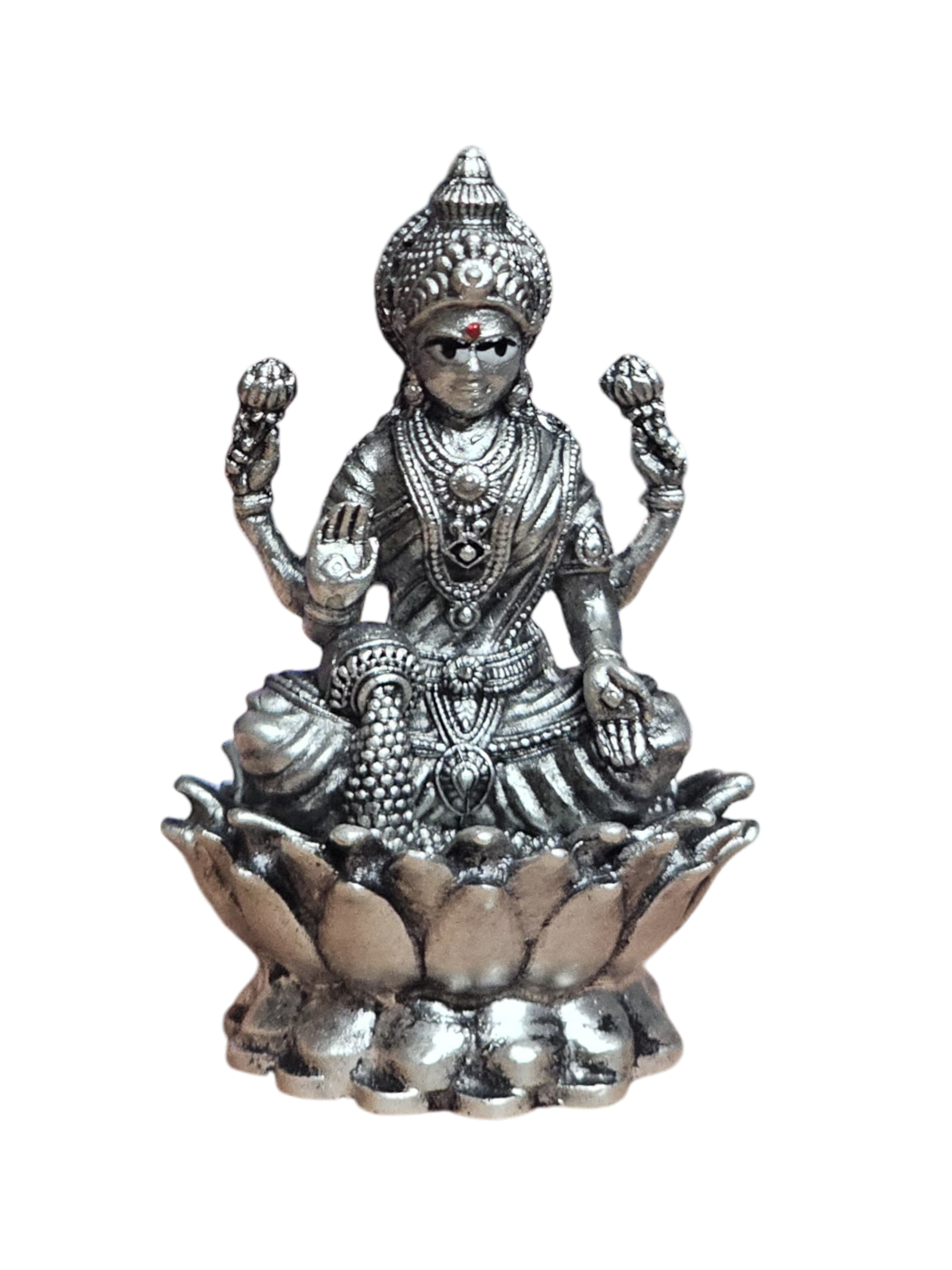 Pure Antique Silver Lakshmi Idol