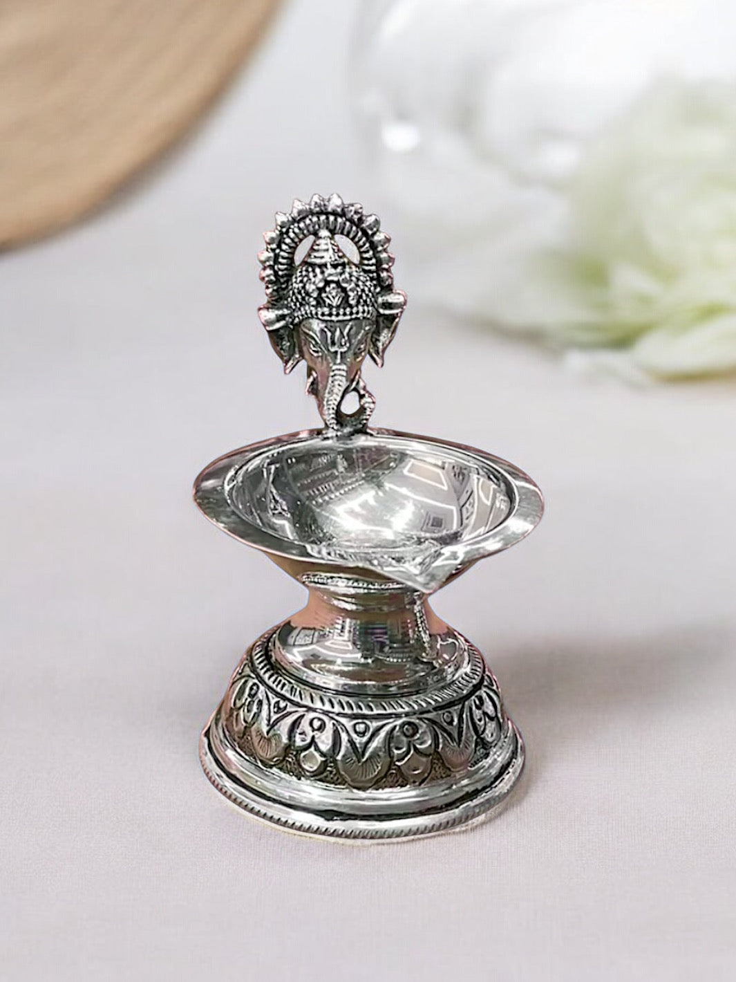 Pure Silver Ganesha Deepam