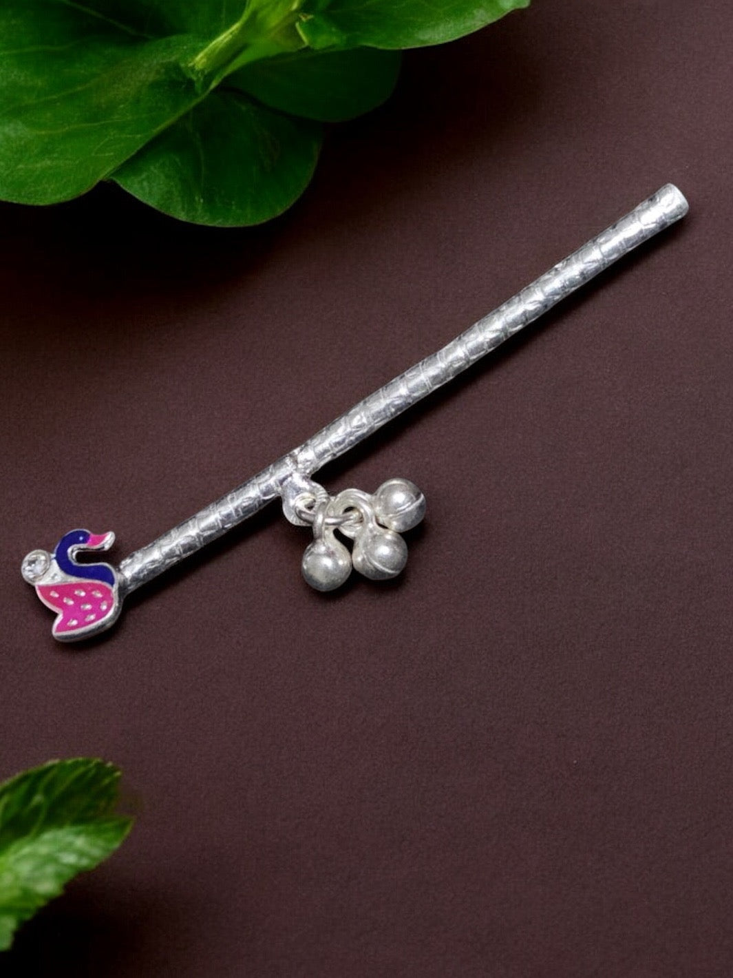 Pure Silver Handmade Peacock Tiny Flute