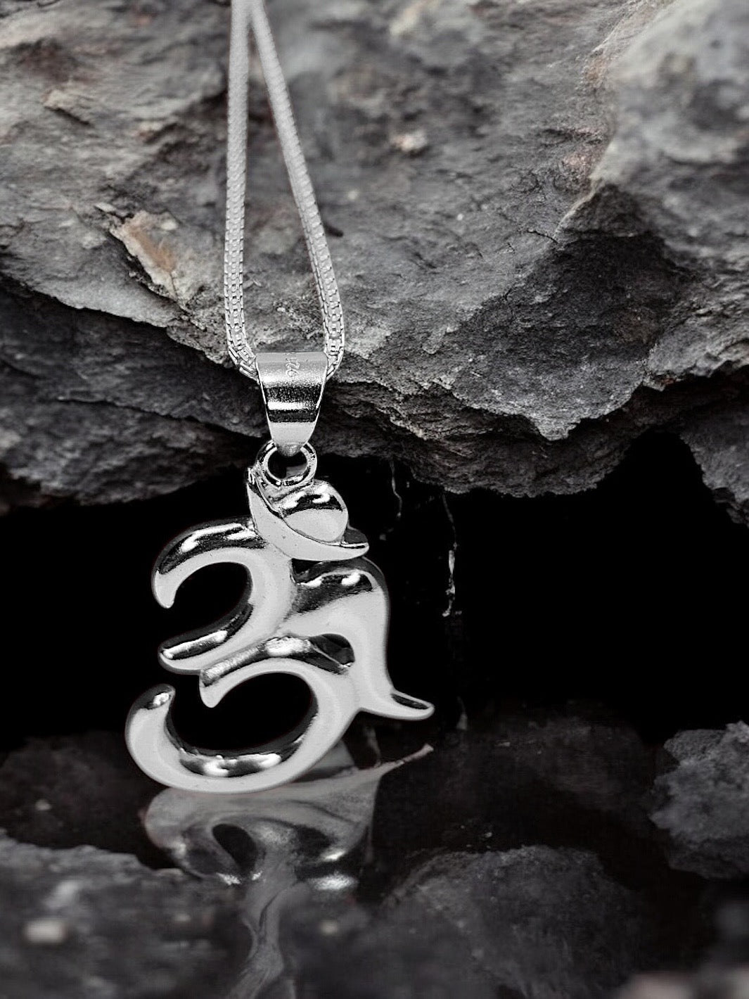 Big Om Silver Pendant with chain