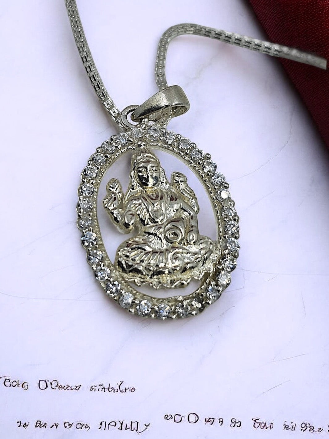 Maha Laxmi ji Silver Pendant with chain