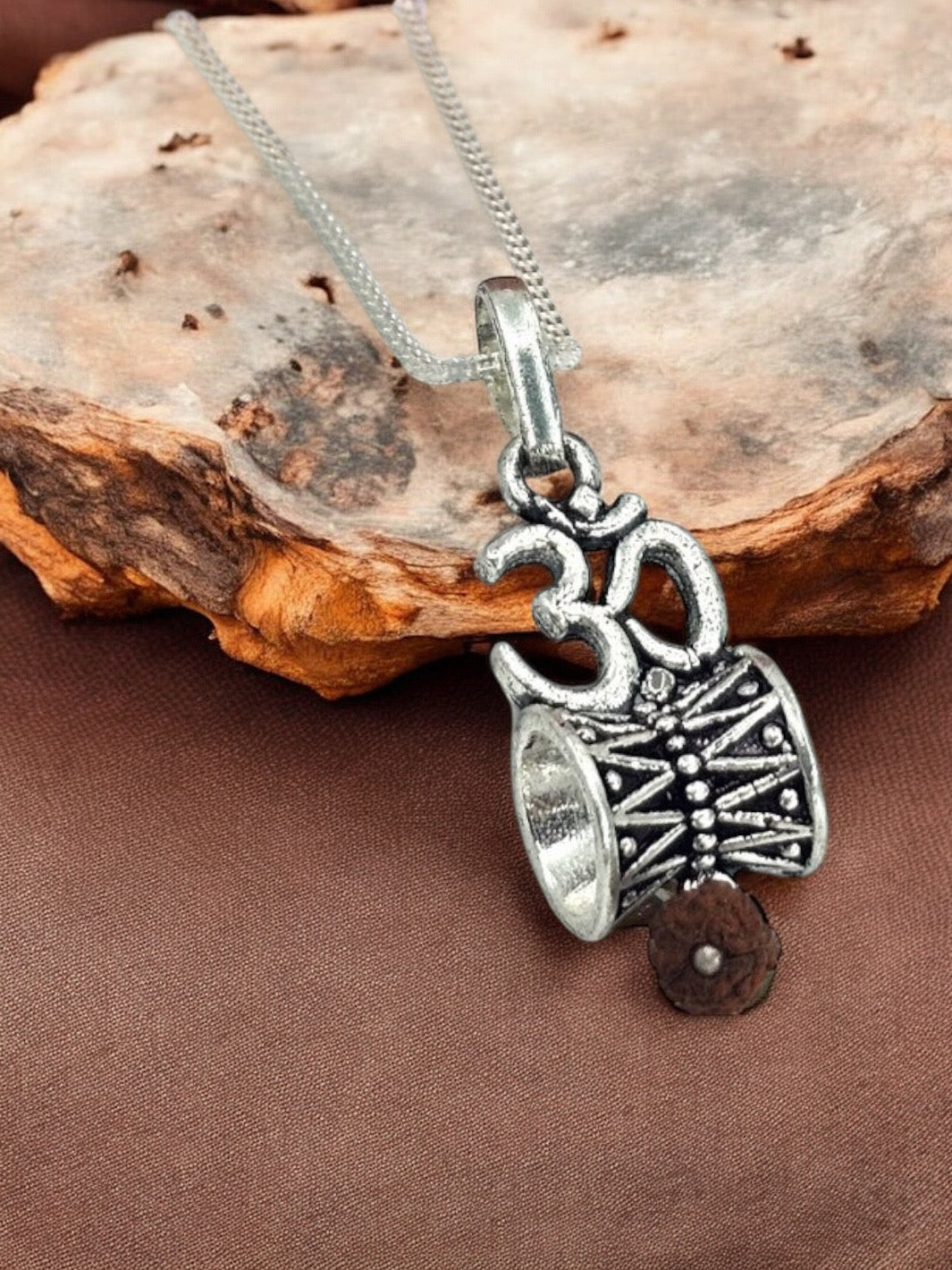 Om Damroo Silver Pendant with Chain