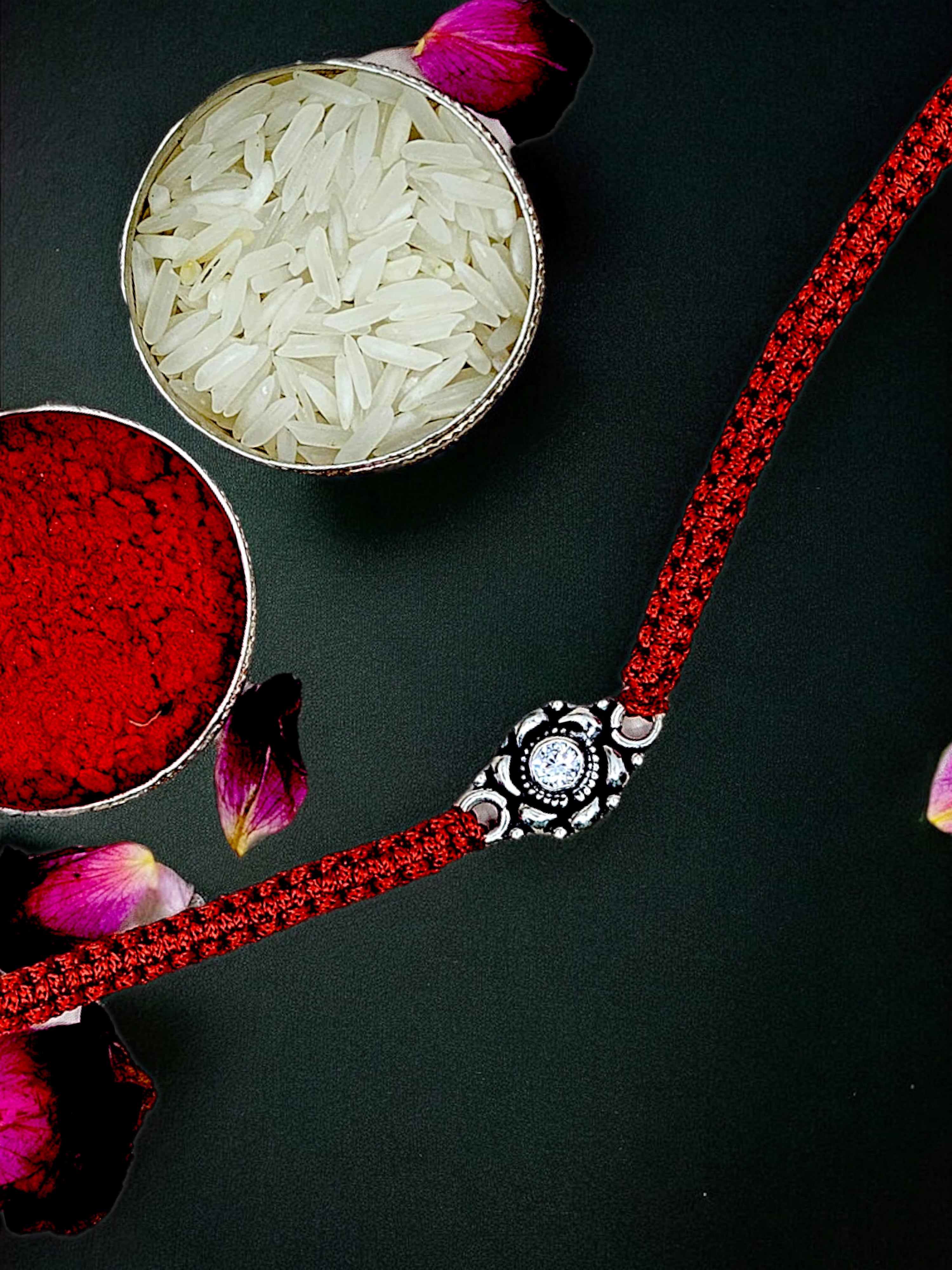Auspicious Cut Stone Moli Rakhi