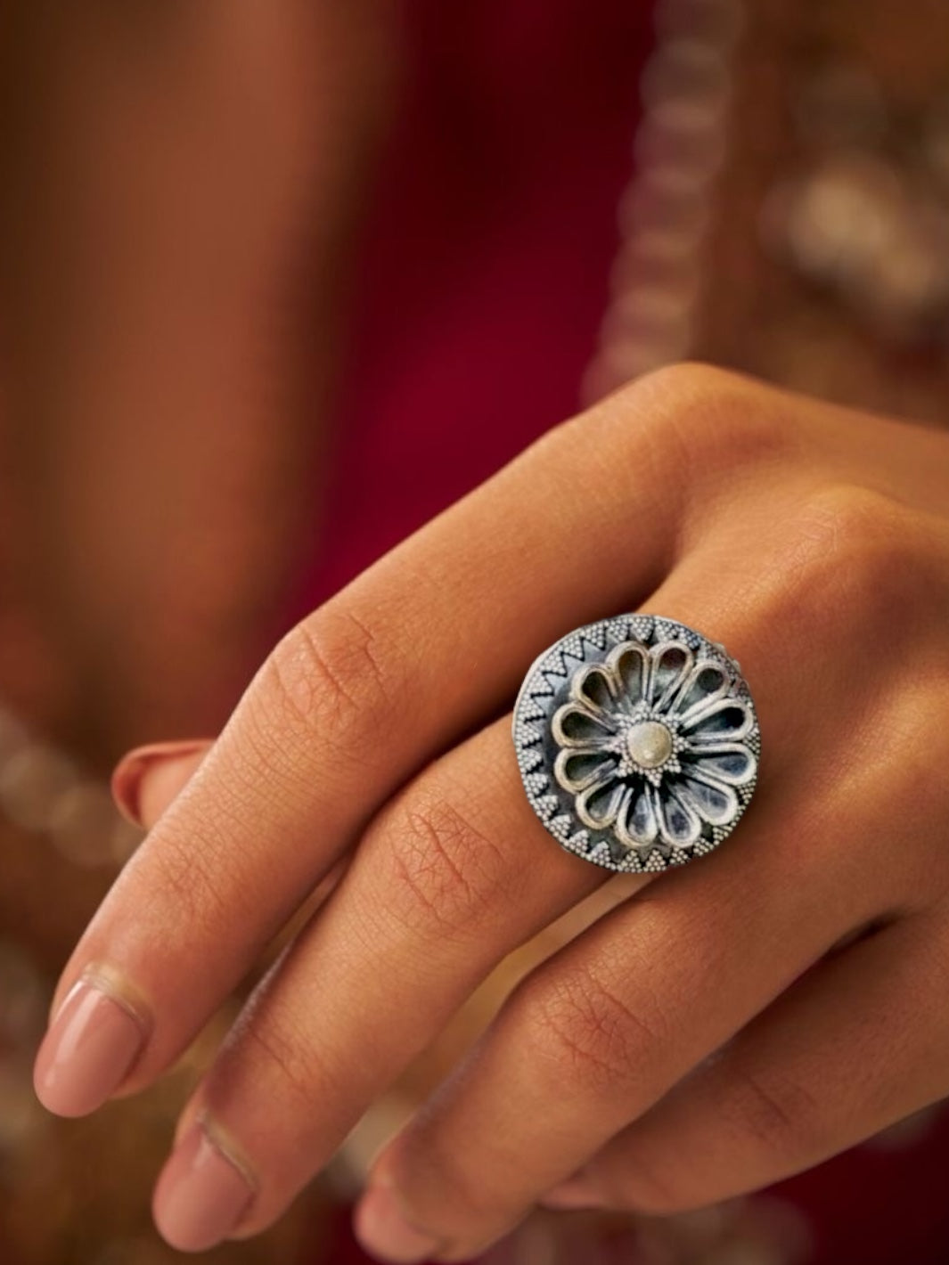 Artistic Big Flower Ring