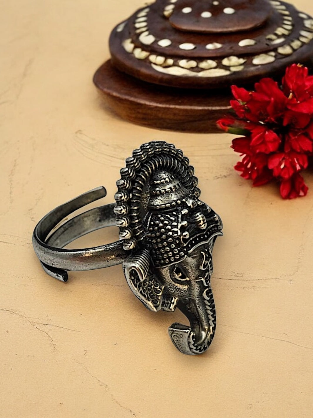 Silver Ganesha Ring