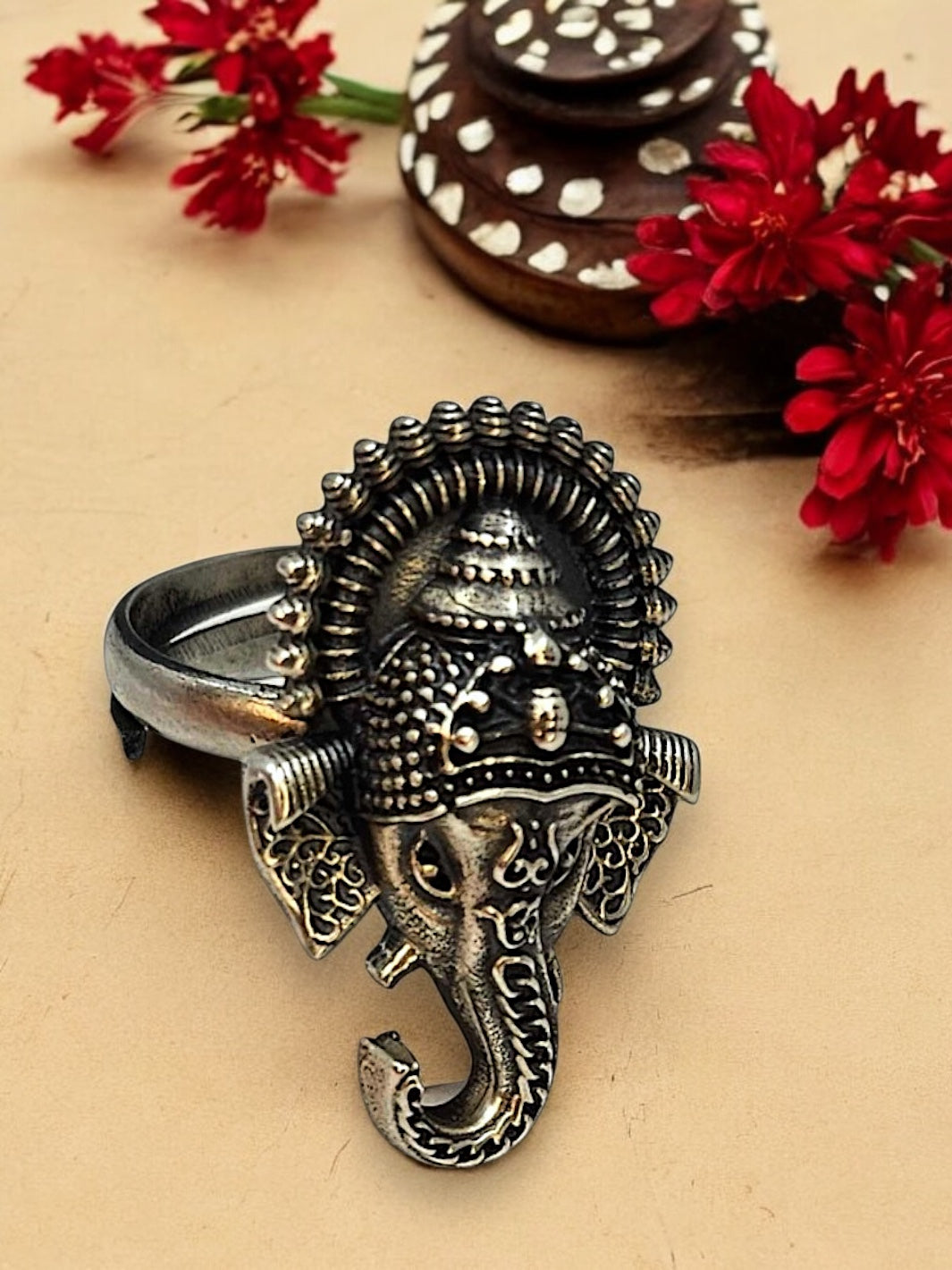 Silver Ganesha Ring