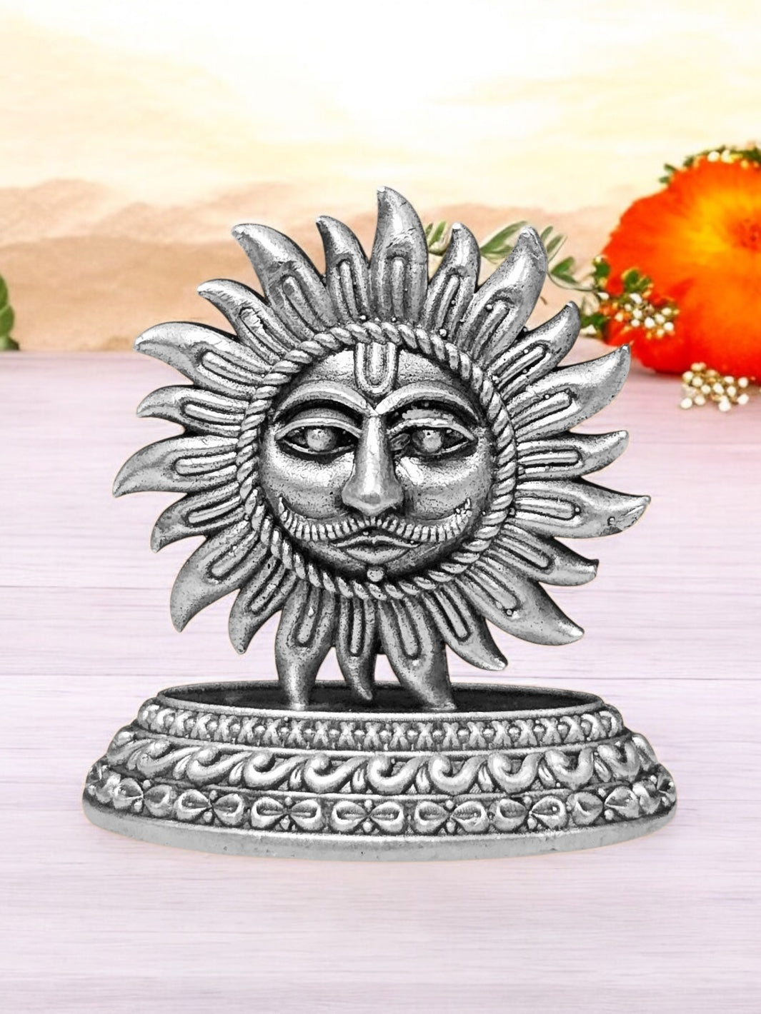 Pure Silver Surya Dev Idol