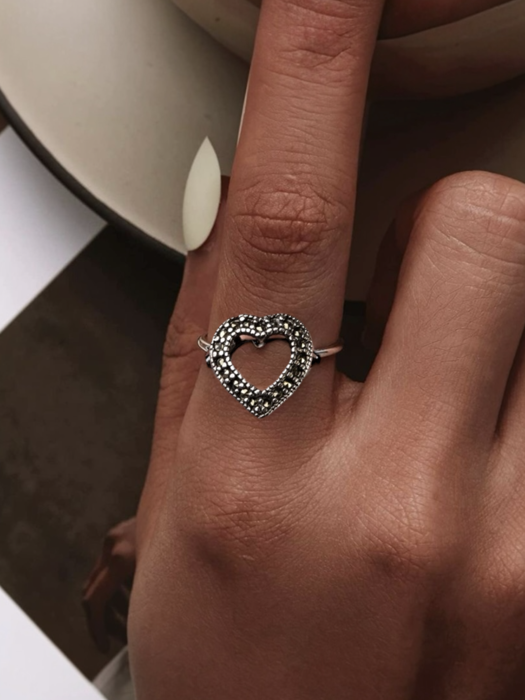 Marcasite Heart Ring