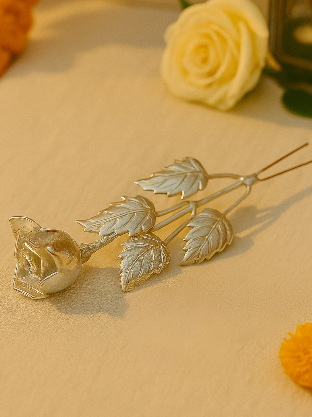 Silver Rose Flower