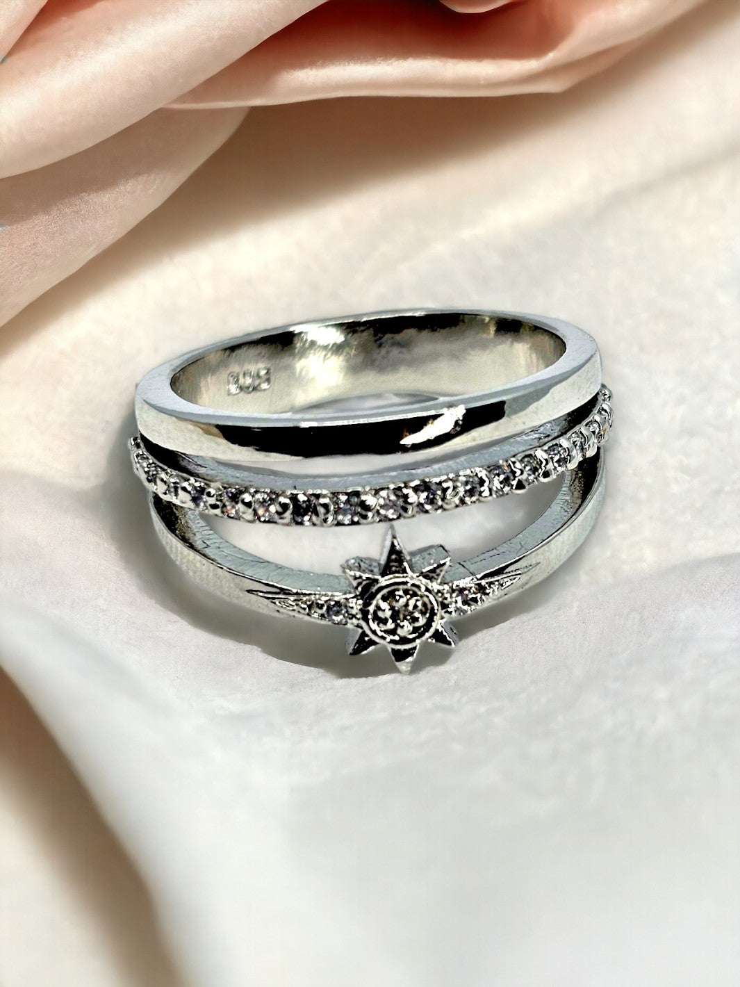 Silver Multilayer  Ring