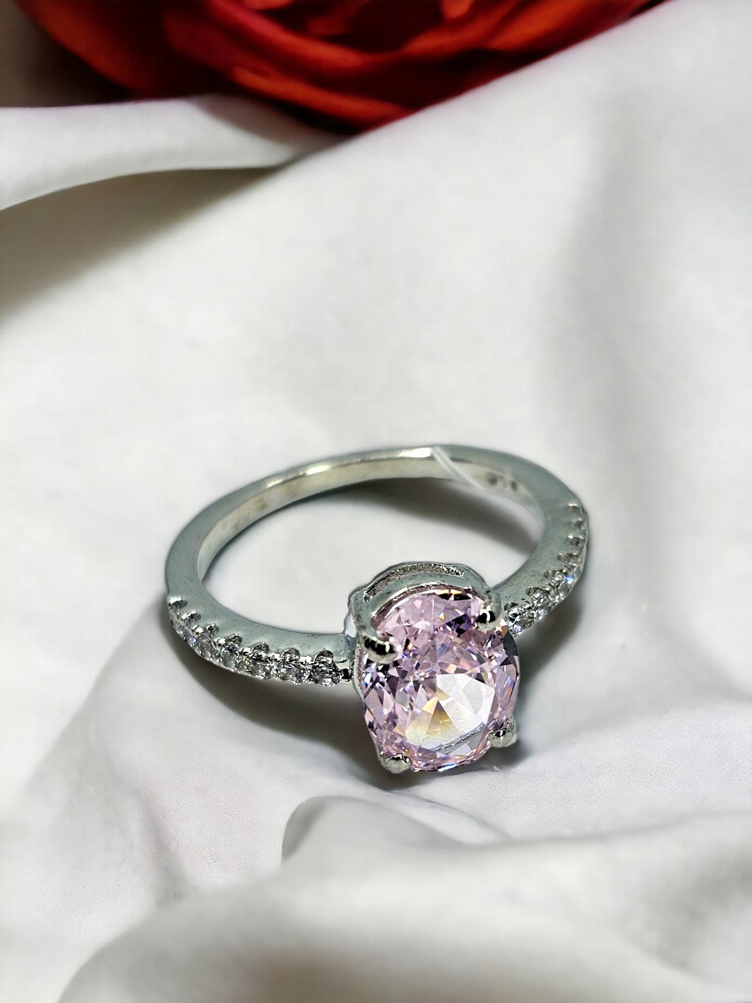 Silver Yellow or Purple Sapphire Ring